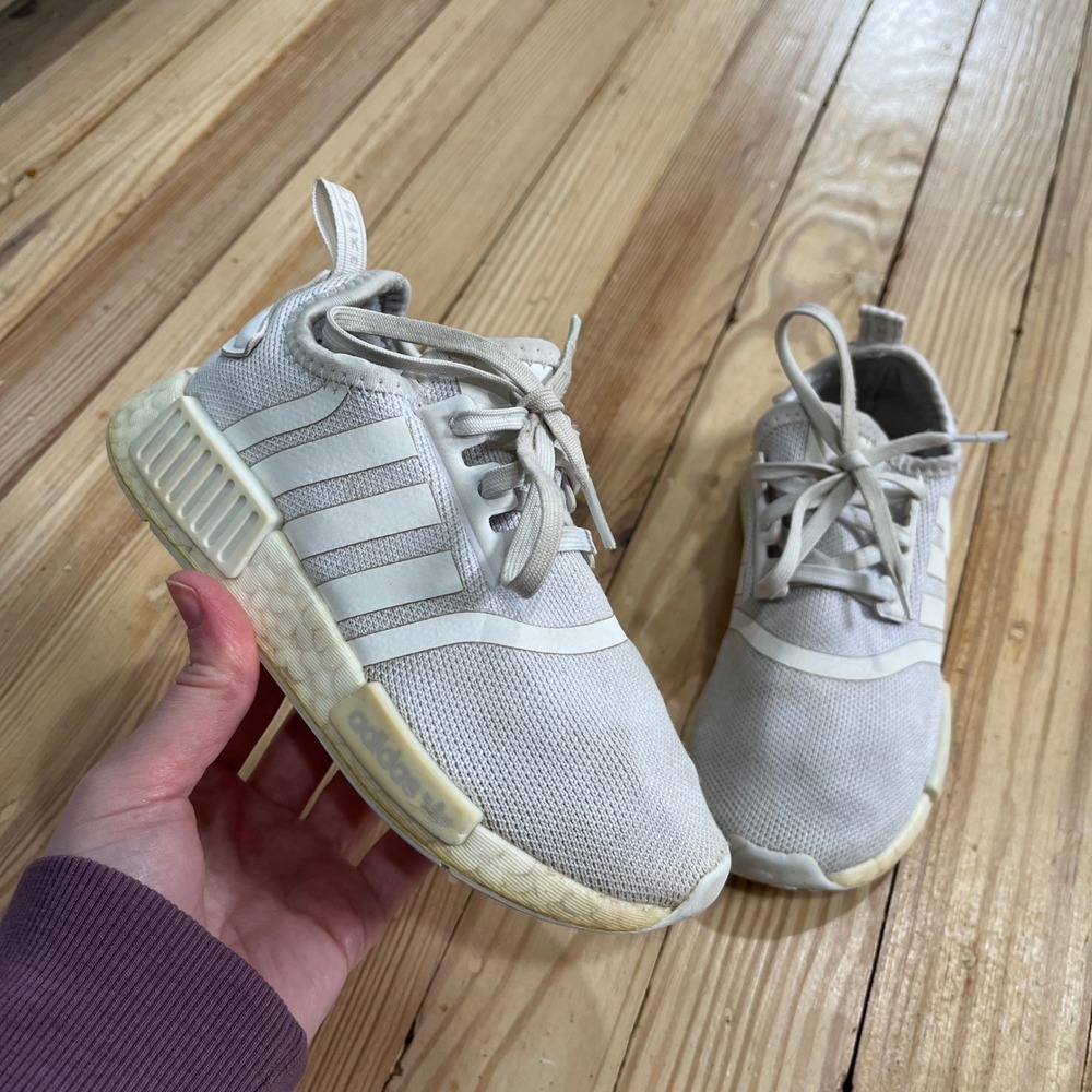 Adidas NMD R1 Kids Sneakers White Low Top Running Shoes‎ 12K athletic casual